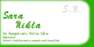 sara mikla business card